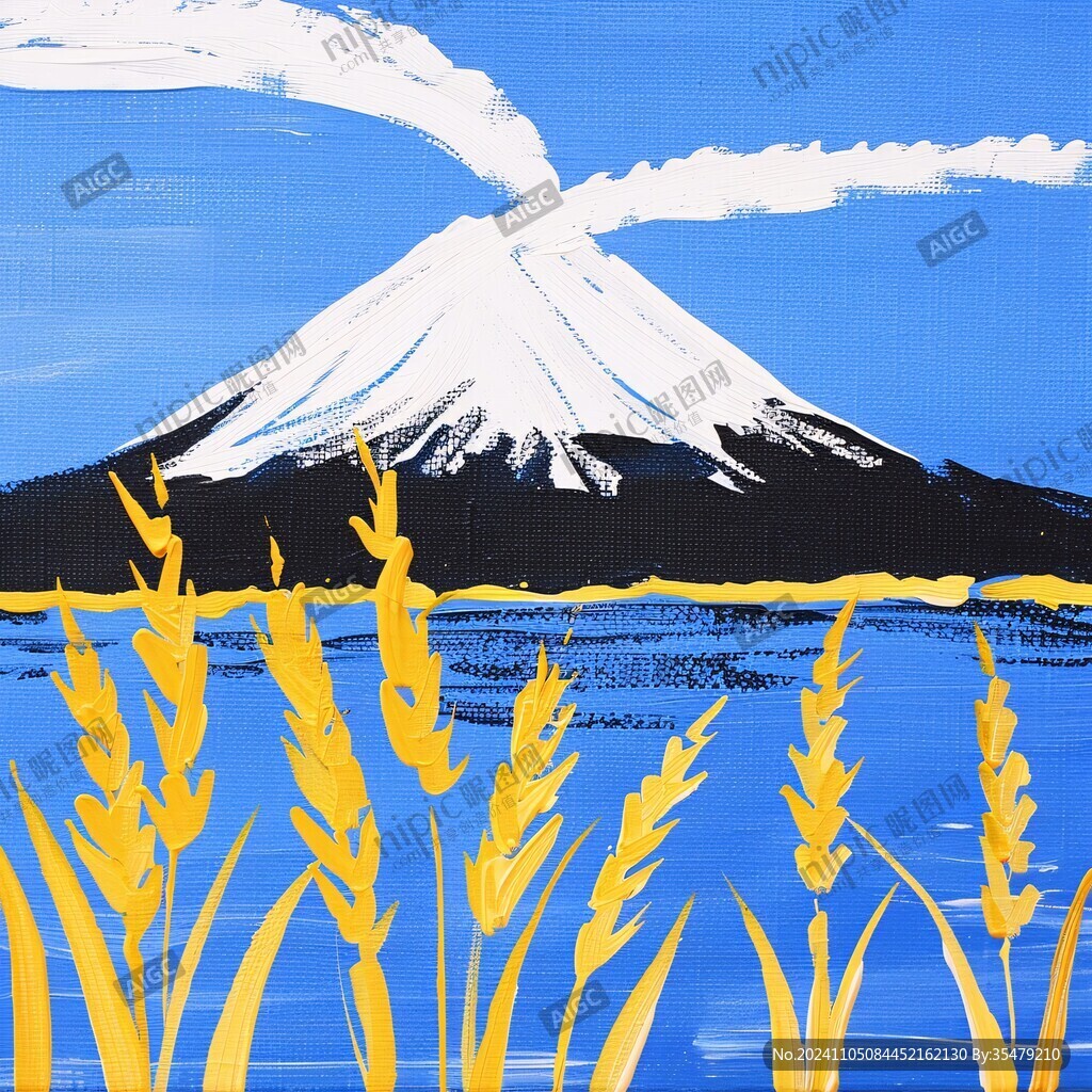 富士山插画