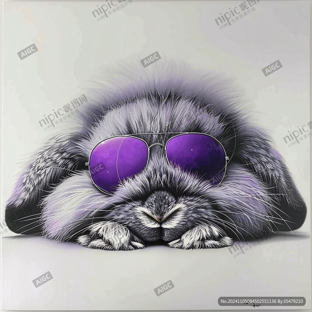 兔子潮流墨镜插画