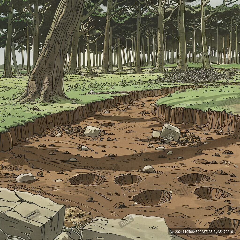 地陷立体画
