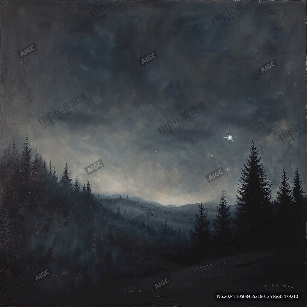 夜景油画