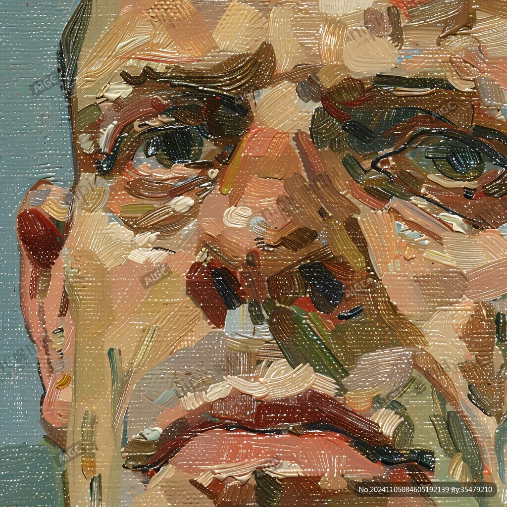 人脸色块拼接装饰画