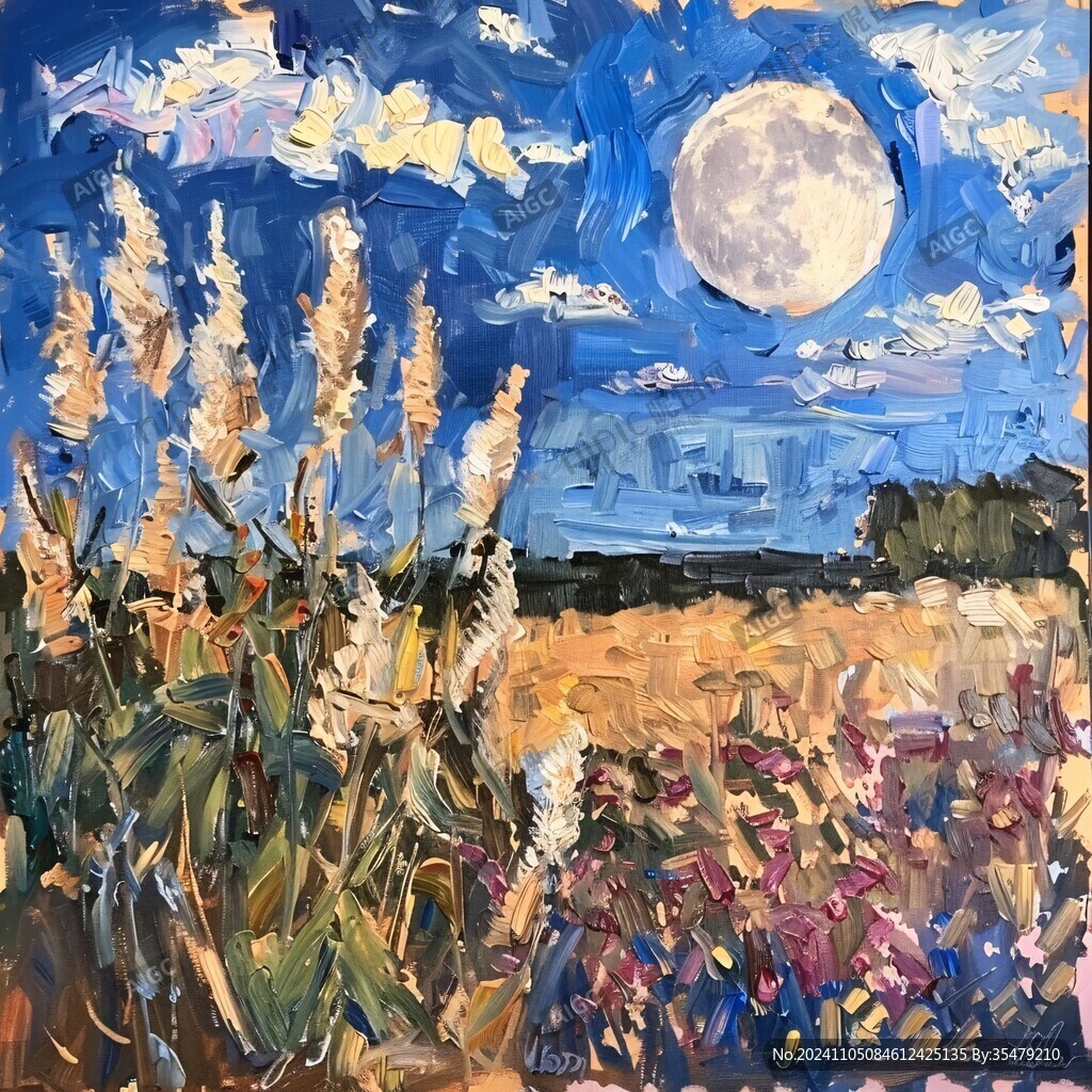月夜油画