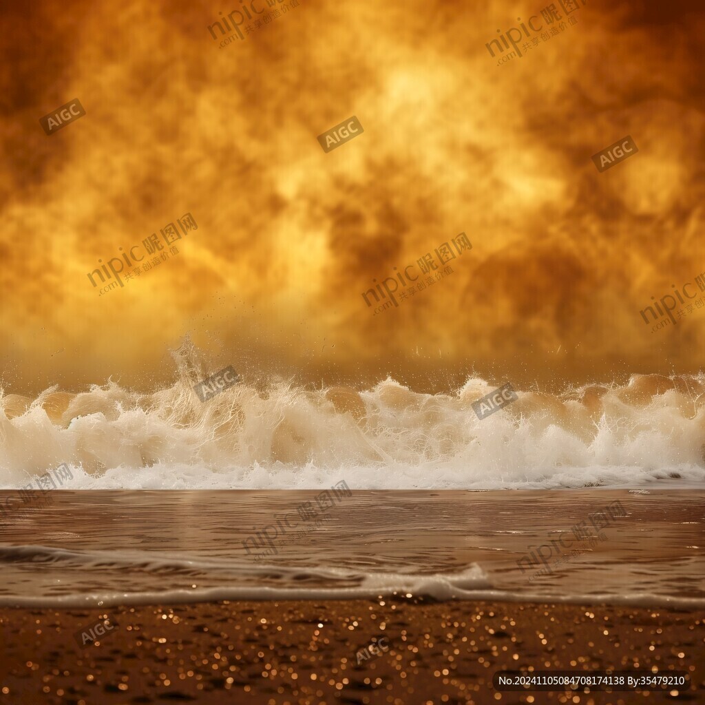 浪花自然褐色天空