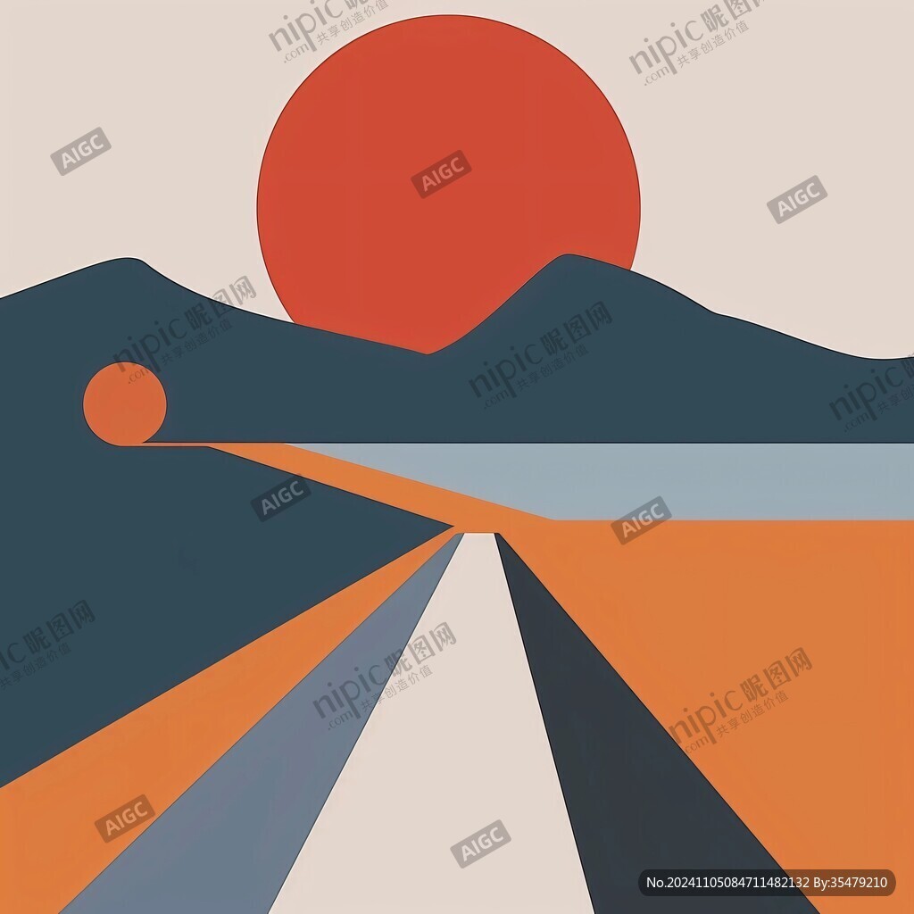 插画红日