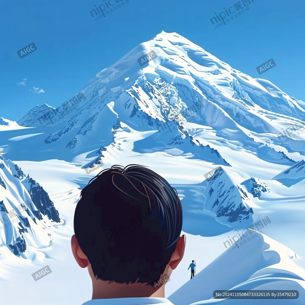 人与雪山