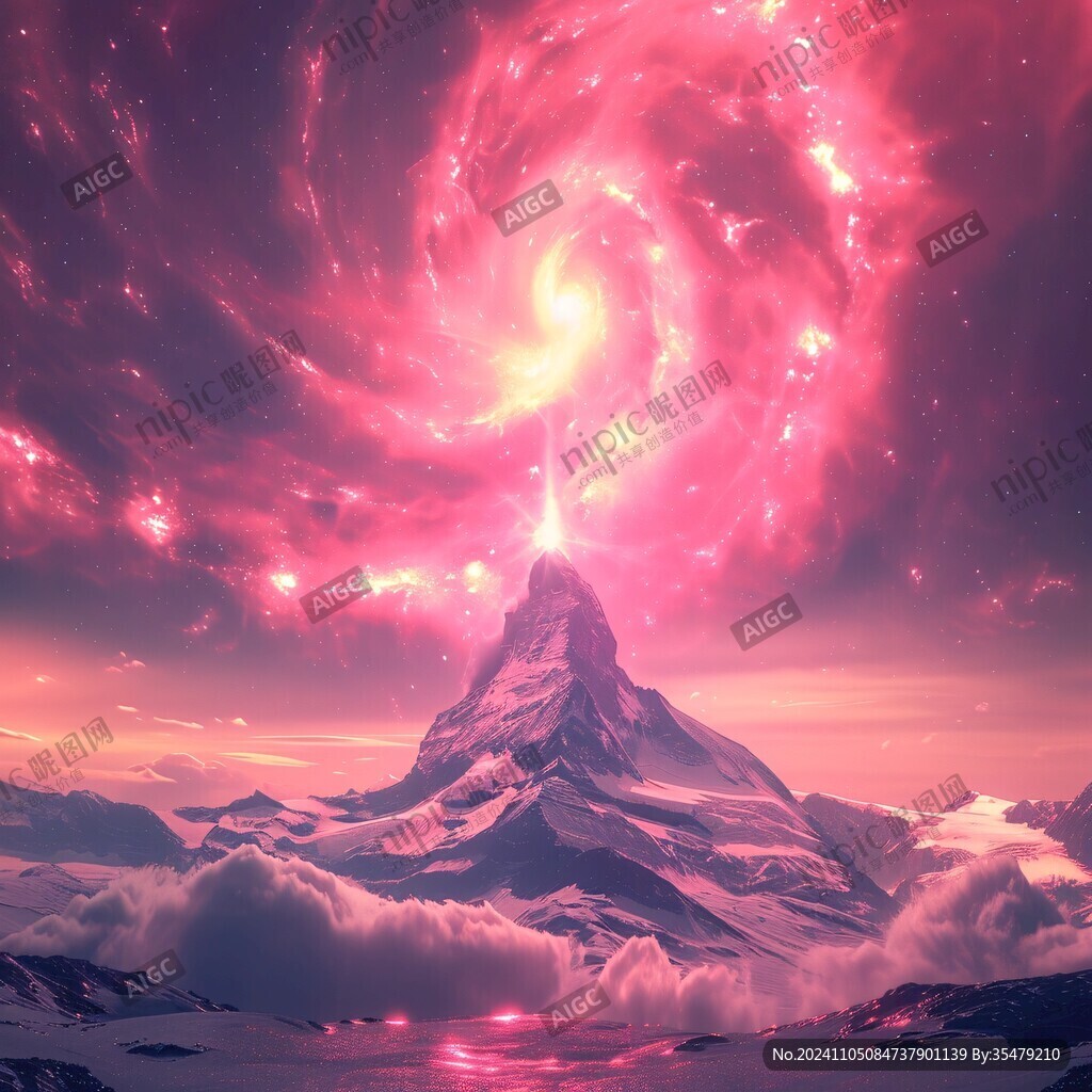 粉色高清星空