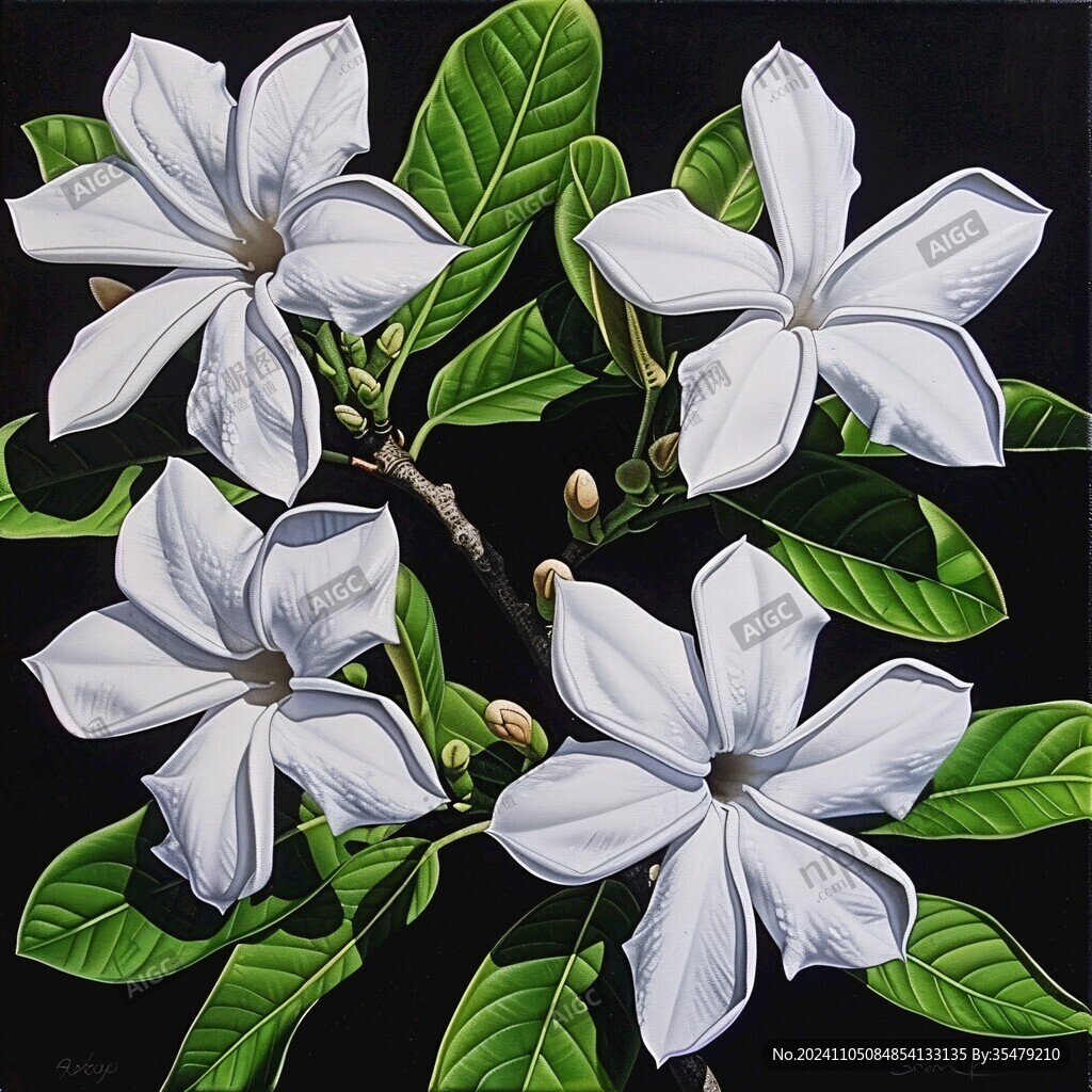 茉莉花版画