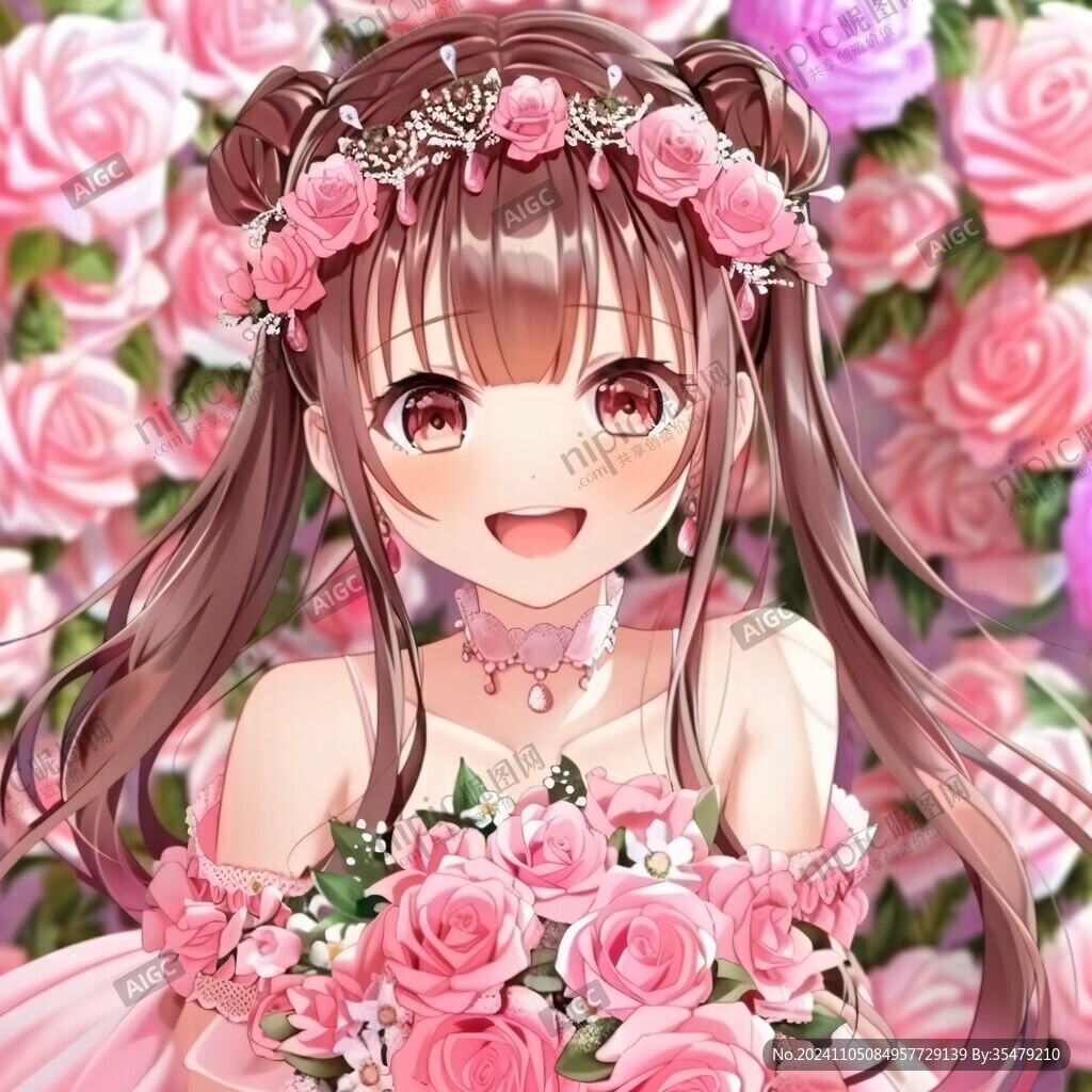 二次元甜美女孩插画