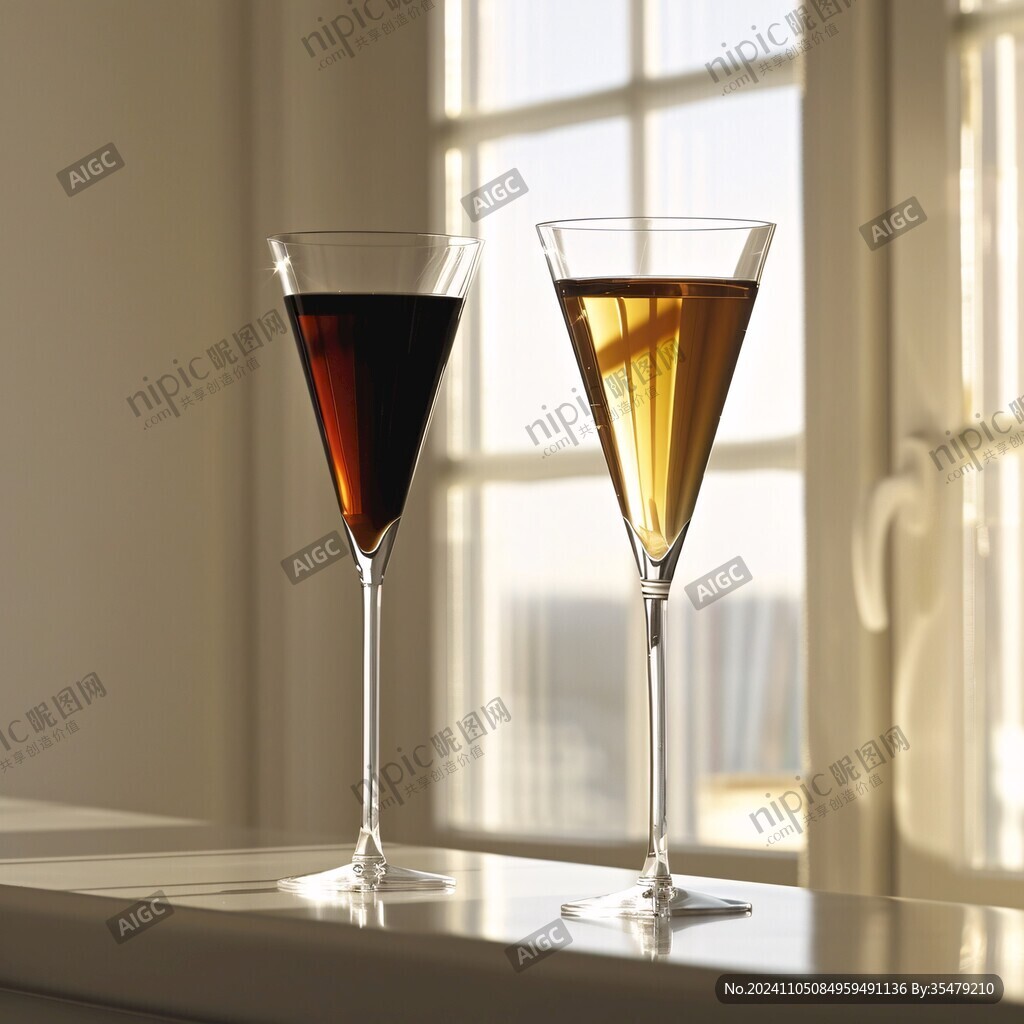 两只高酒杯图片
