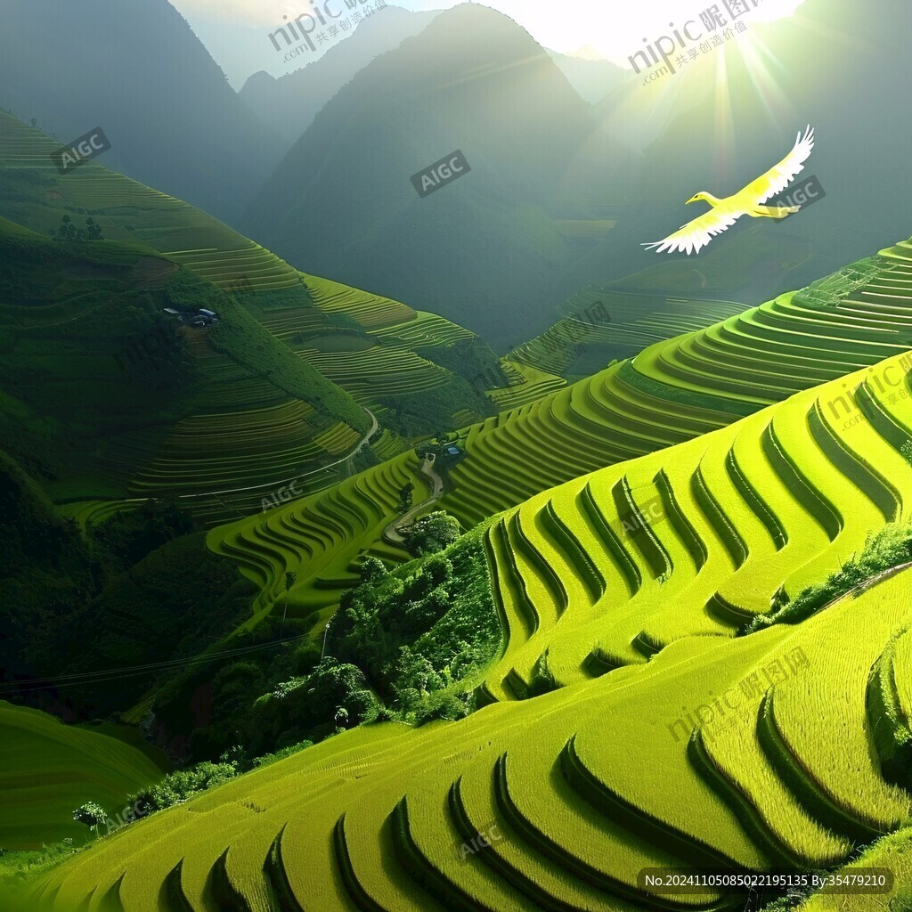 梦幻中国美田园风景