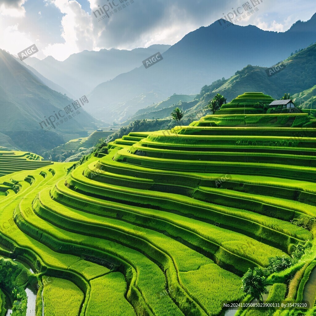 梯田宽幅风景