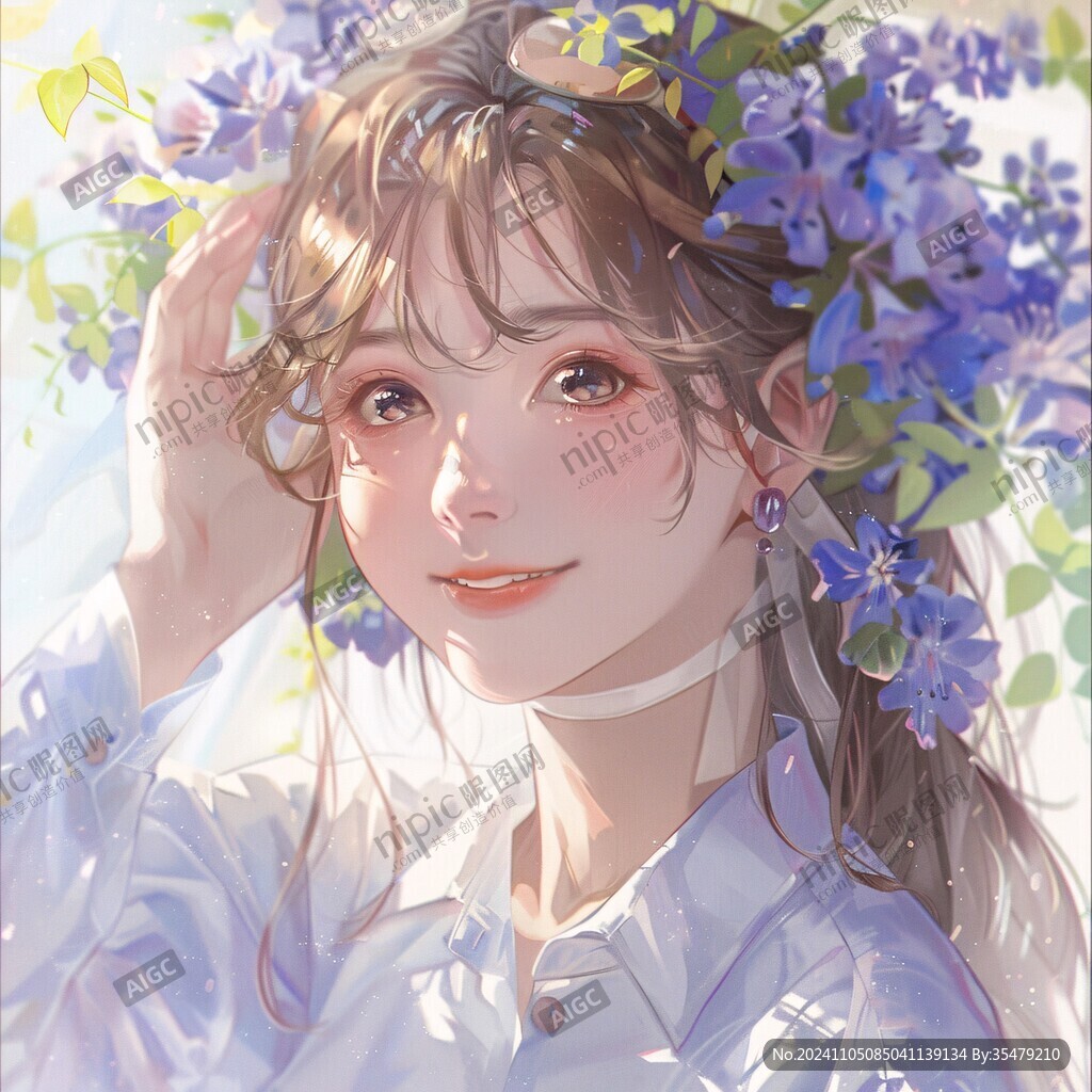 板绘少女插画