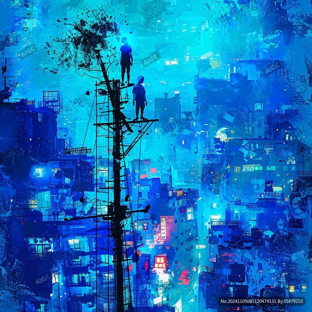 场景赛博插画