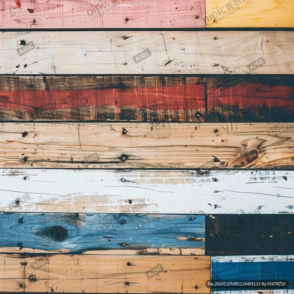 多种颜色木板木材