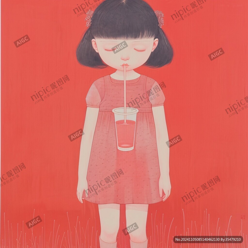 红色裙子小女孩