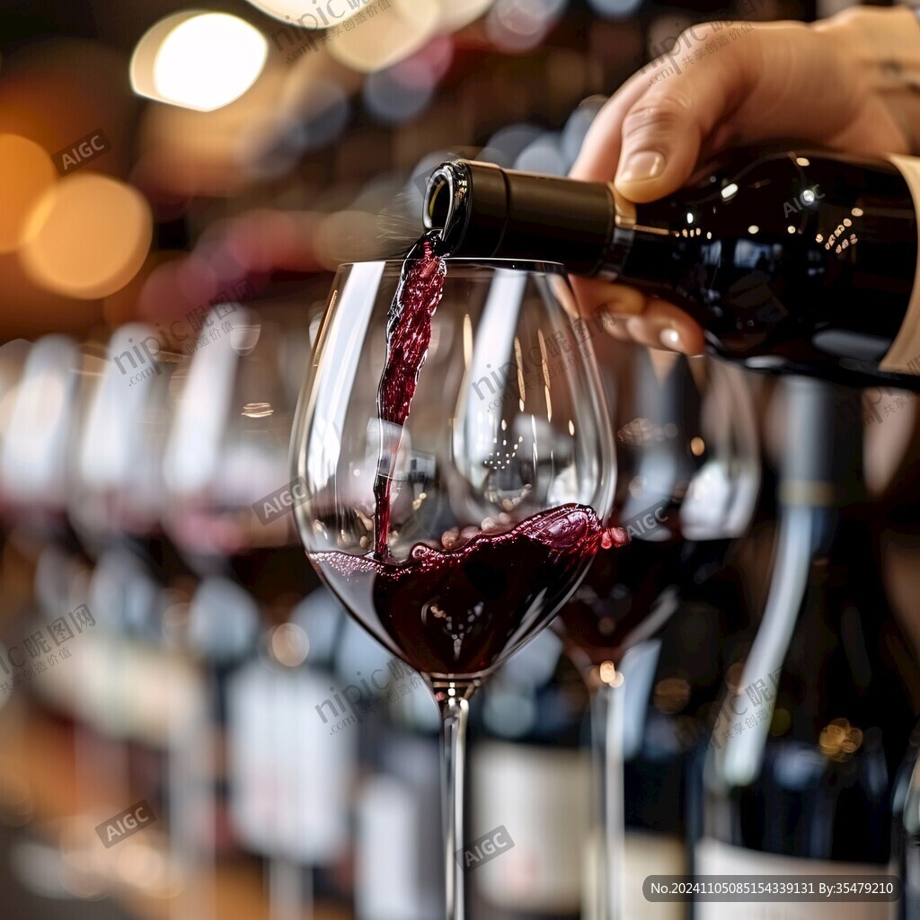 倒红酒场景图