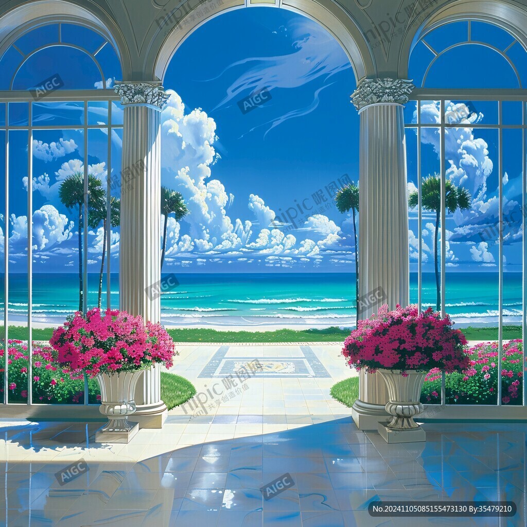 海边风景壁画