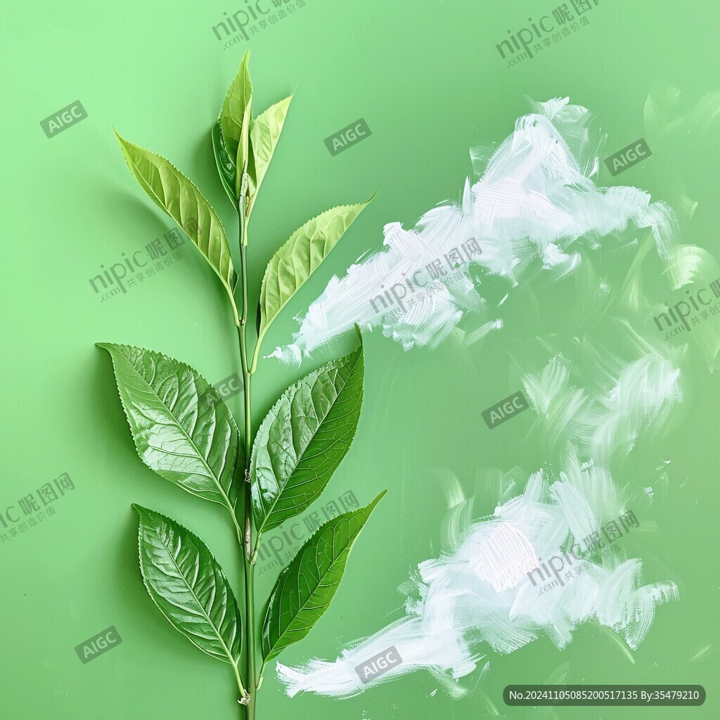 创意绿叶背景环保绿叶