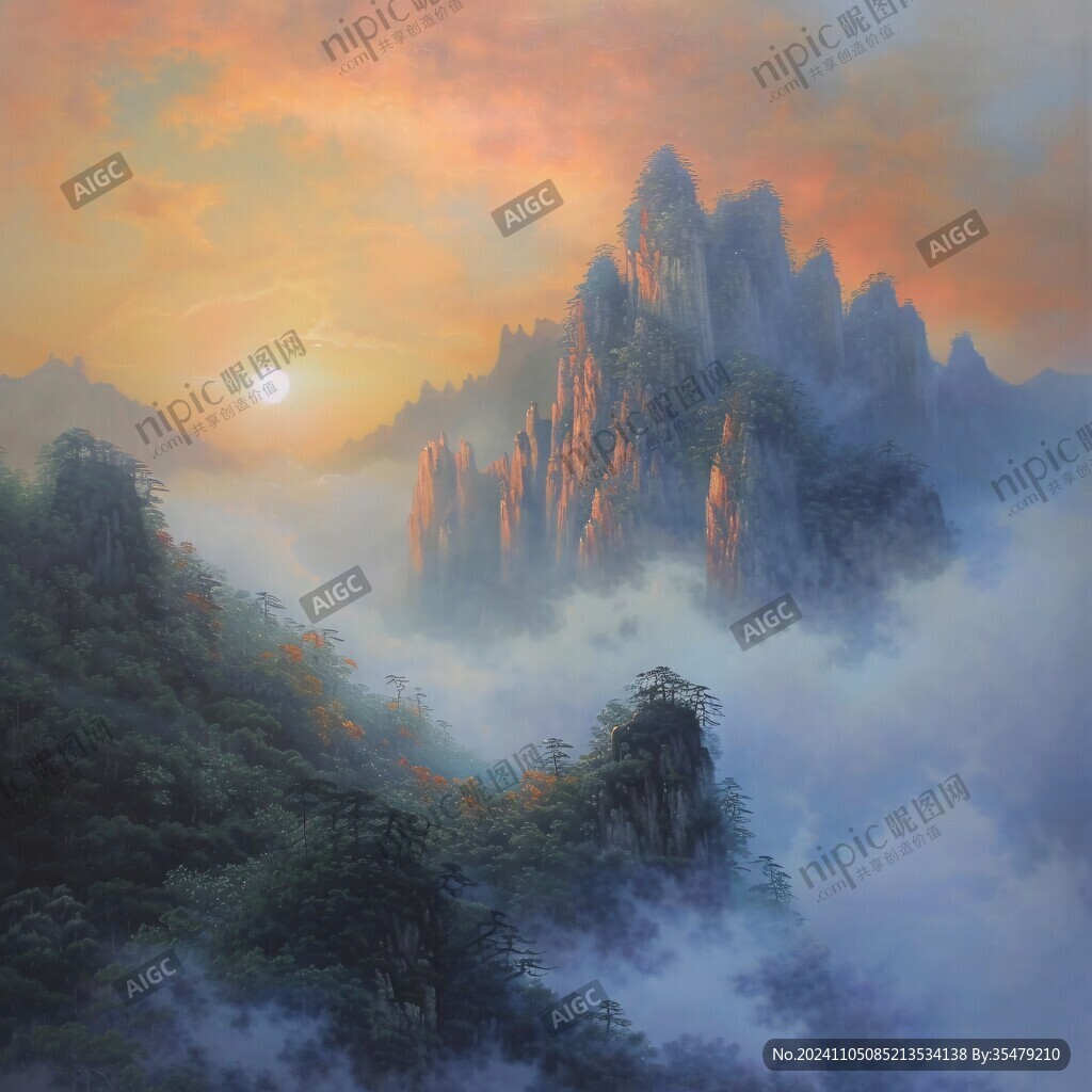 九华山油画