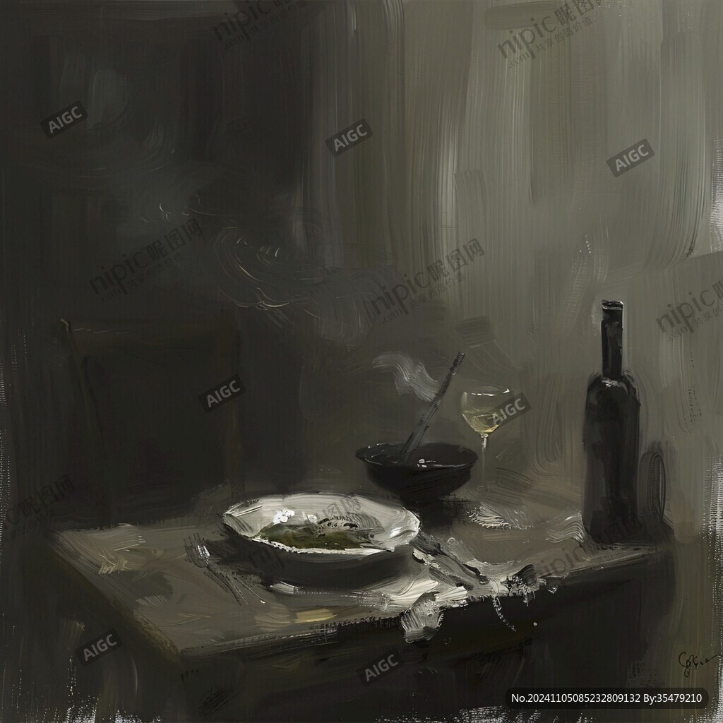 酒桌插画