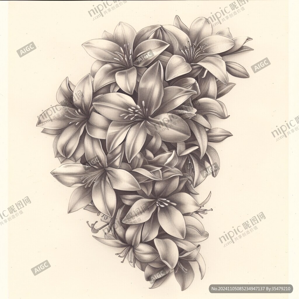 手绘橘子花