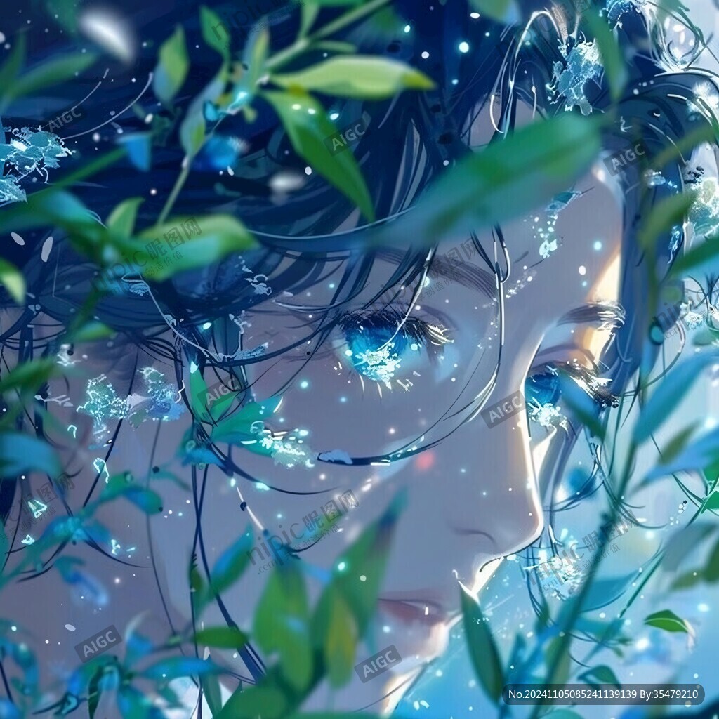 梦幻唯美蓝色系少女