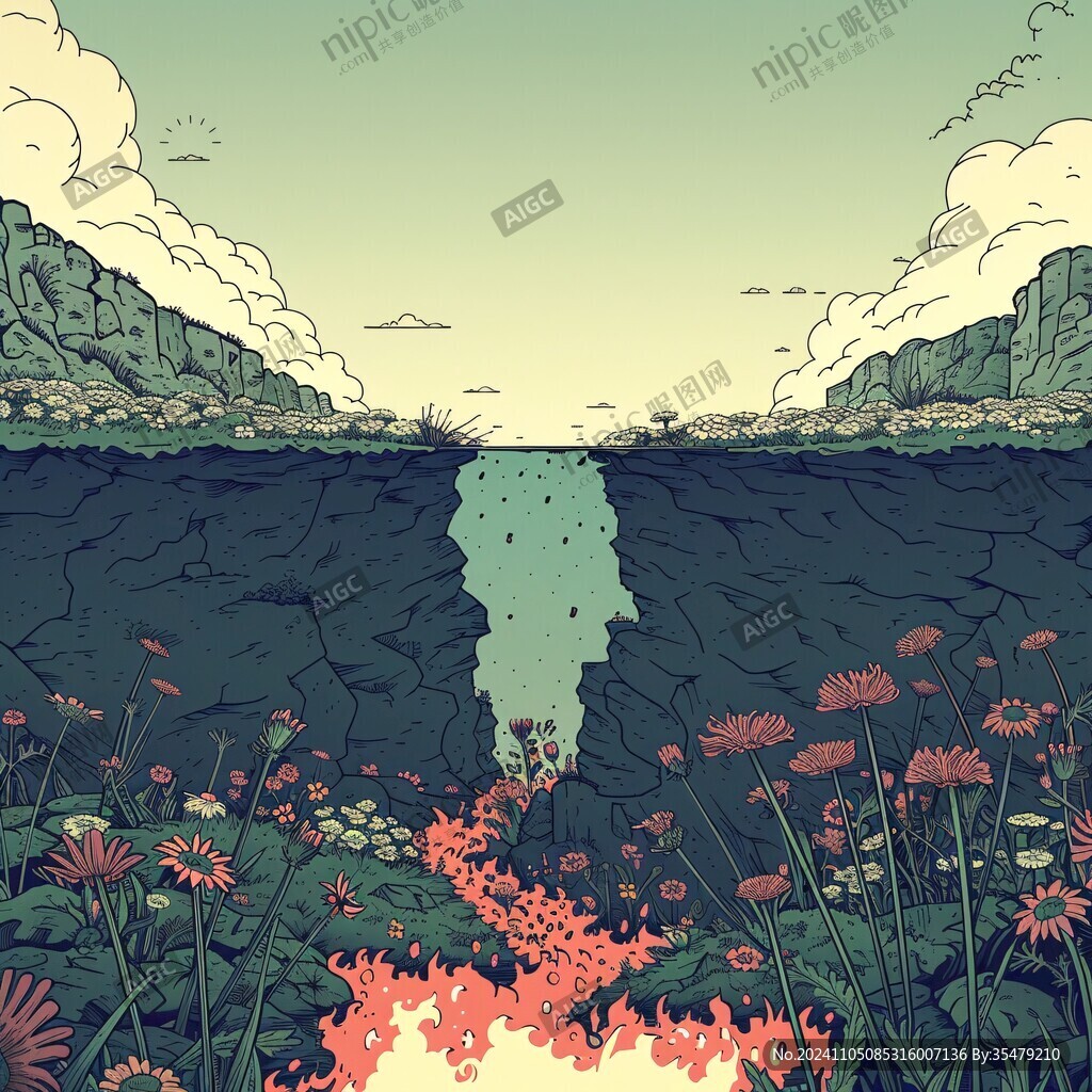 水潭插画