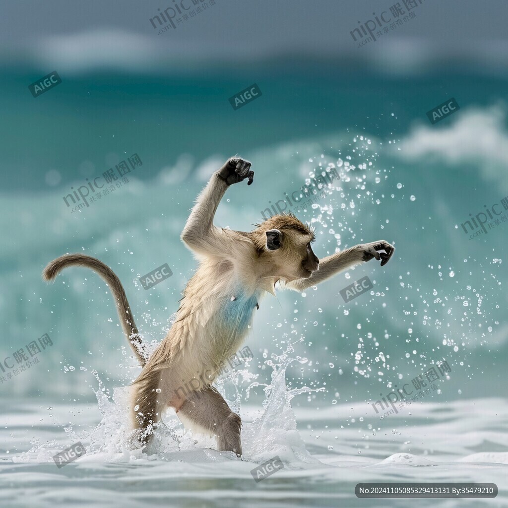 小猴落水