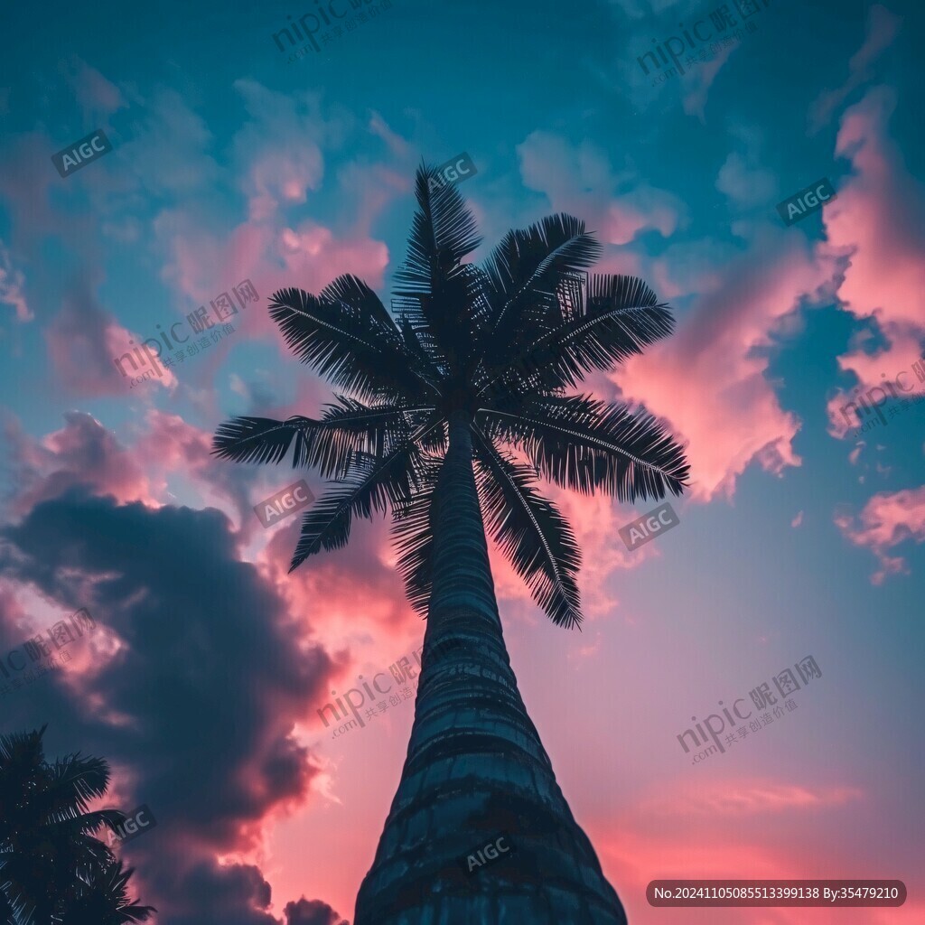 椰子树仰拍
