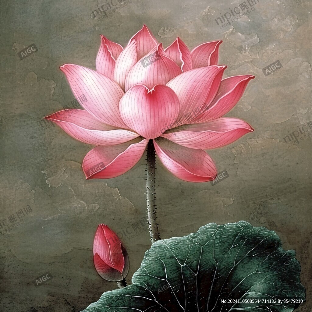 3d荷花装饰画