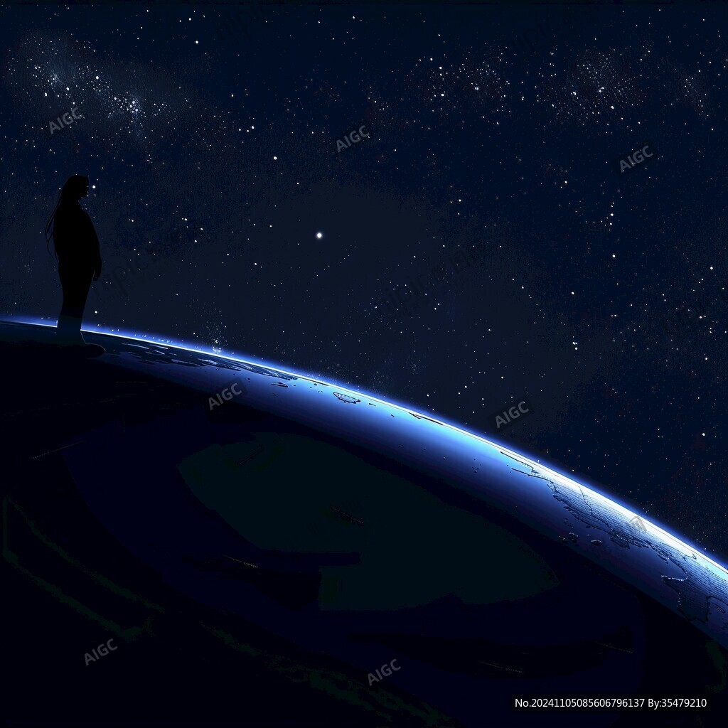 星辰大海男孩背影