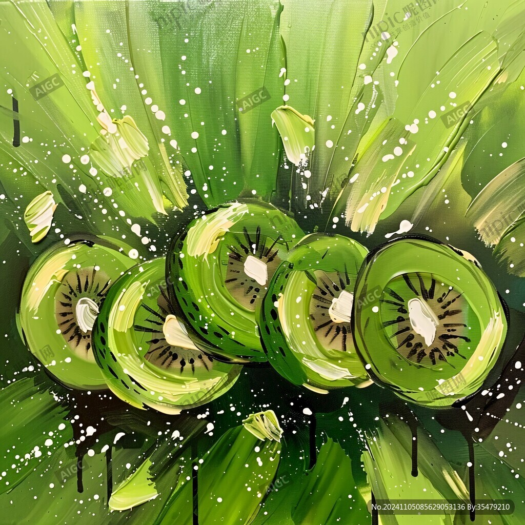 奇异果插画彩绘
