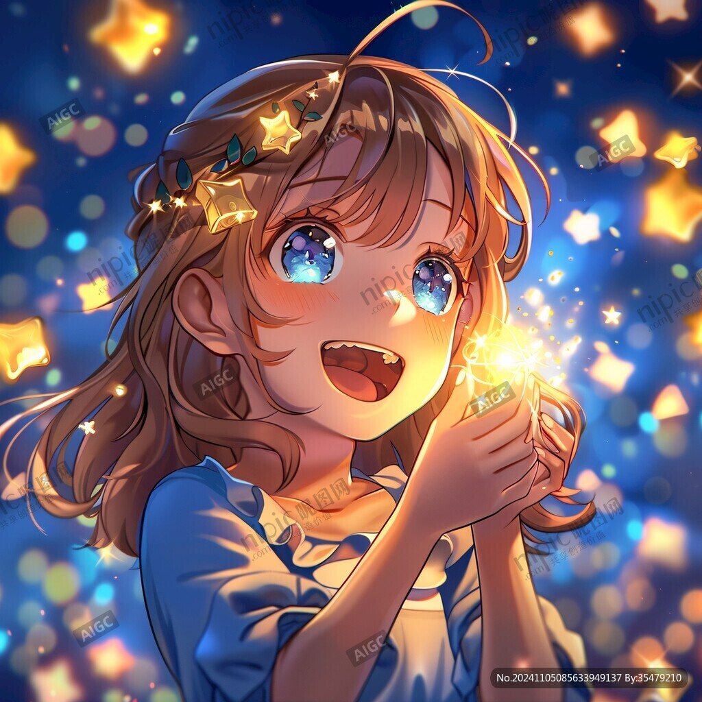 二次元甜美女孩插画