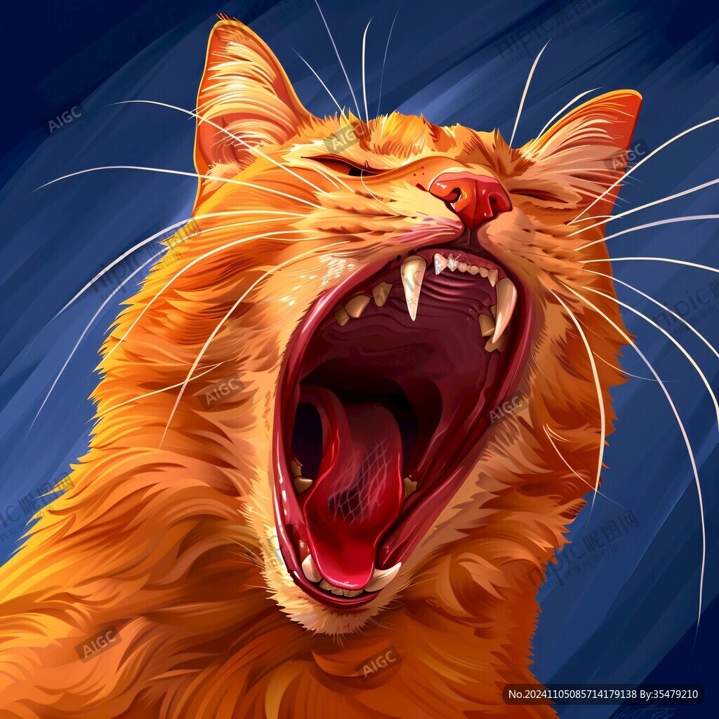 吼叫的猫咪