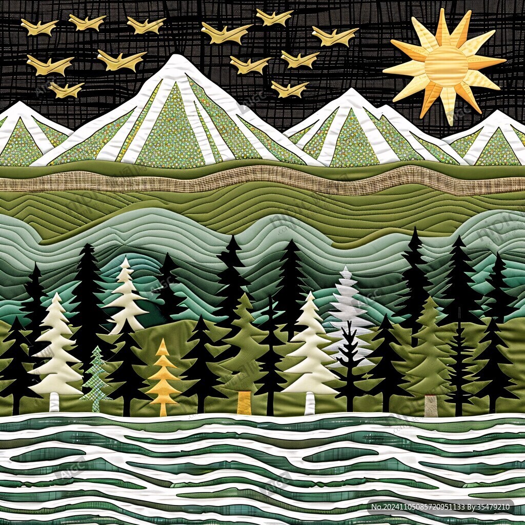 山风景插画包装