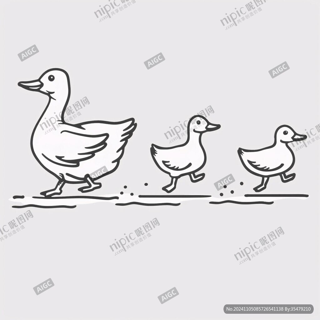 鸭子线稿