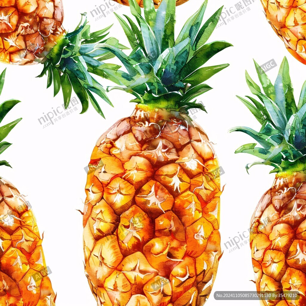 手绘菠萝手绘凤梨