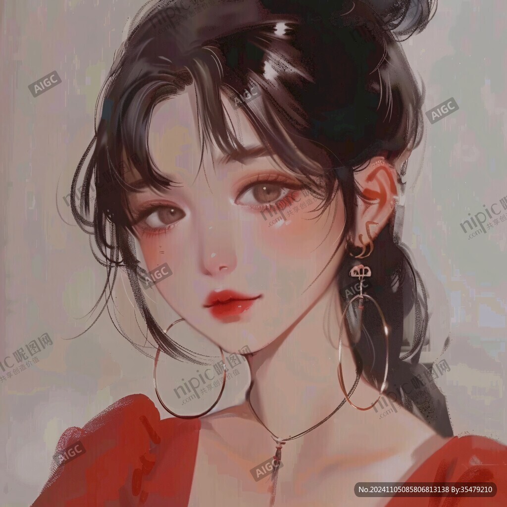 手绘女头