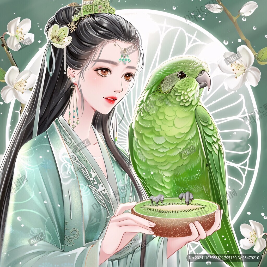 古装绿色女子