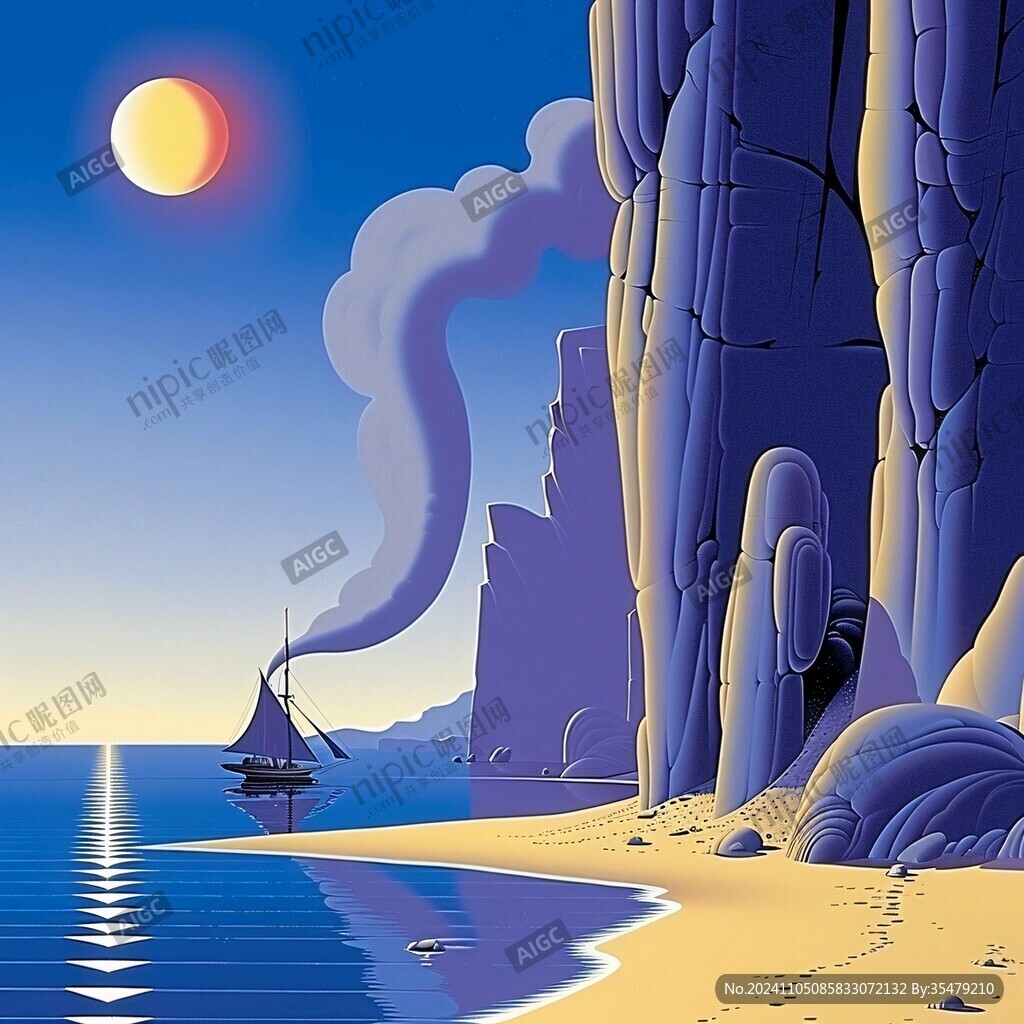 海边风景插画