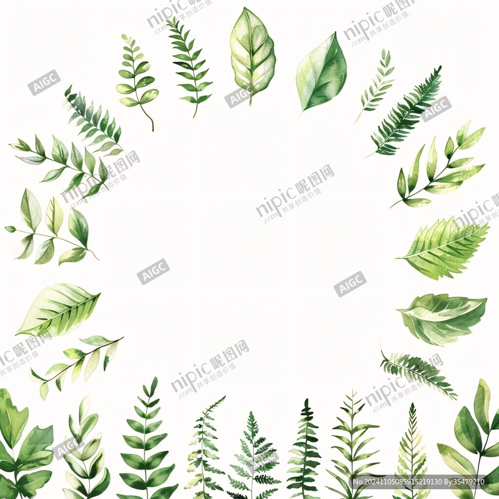 绿叶背景绿叶边框