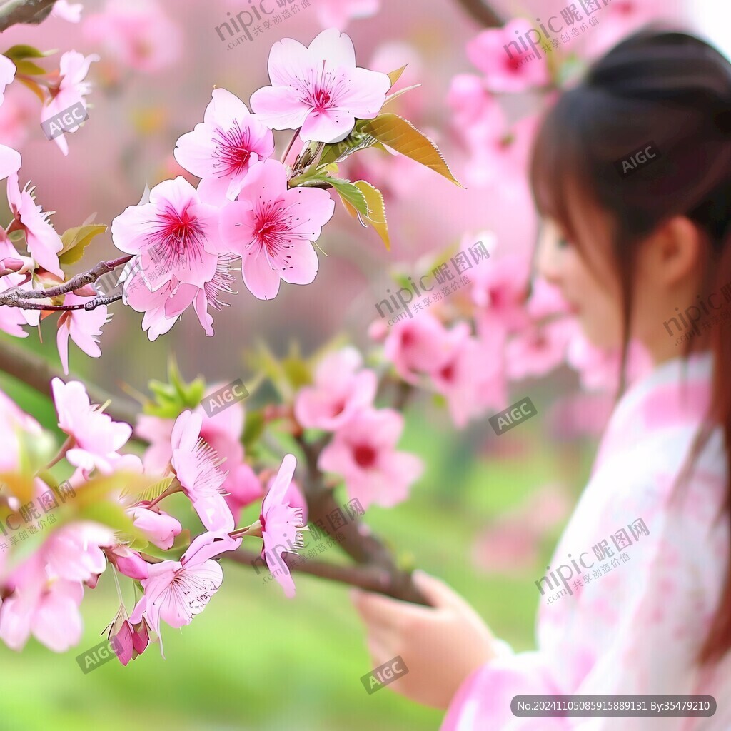 五彩阳光桃花女子