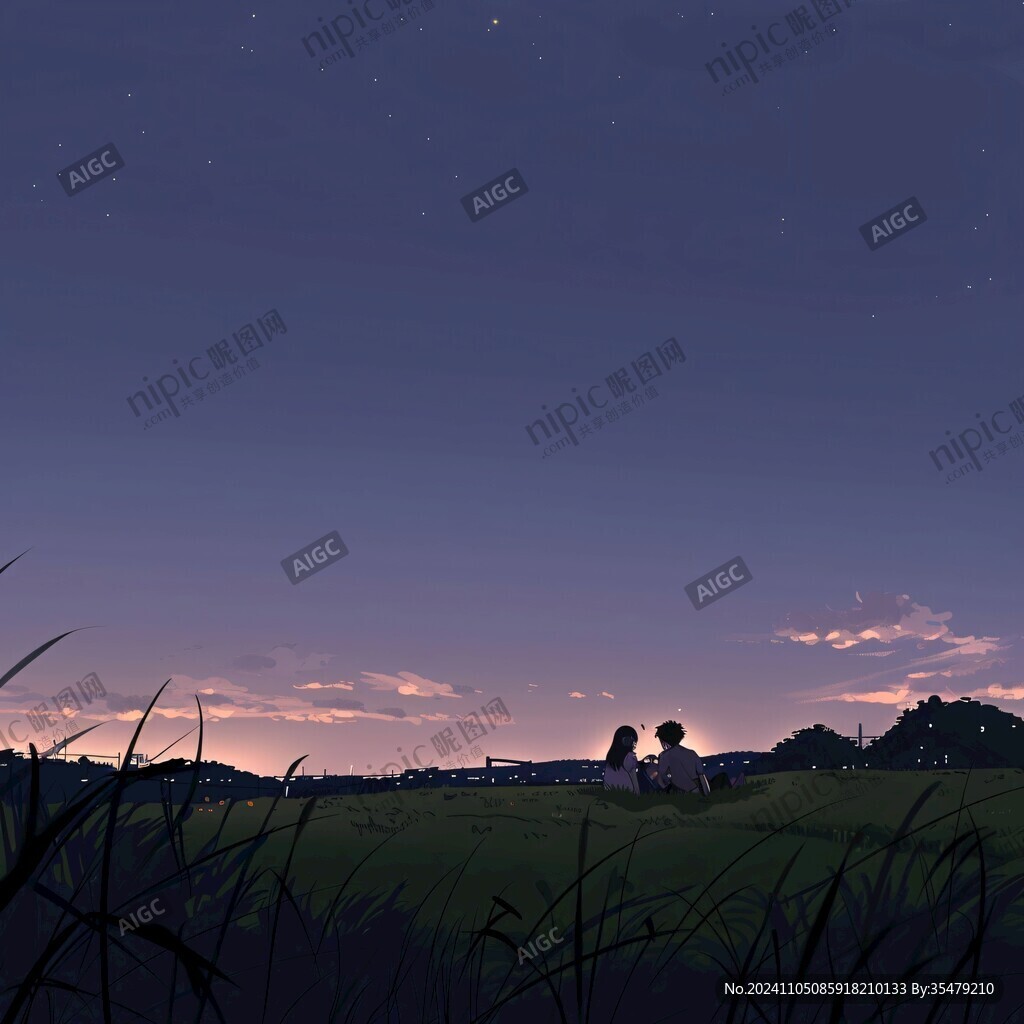 黄昏场景插画