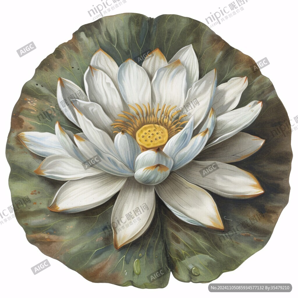 蓝莲花插画