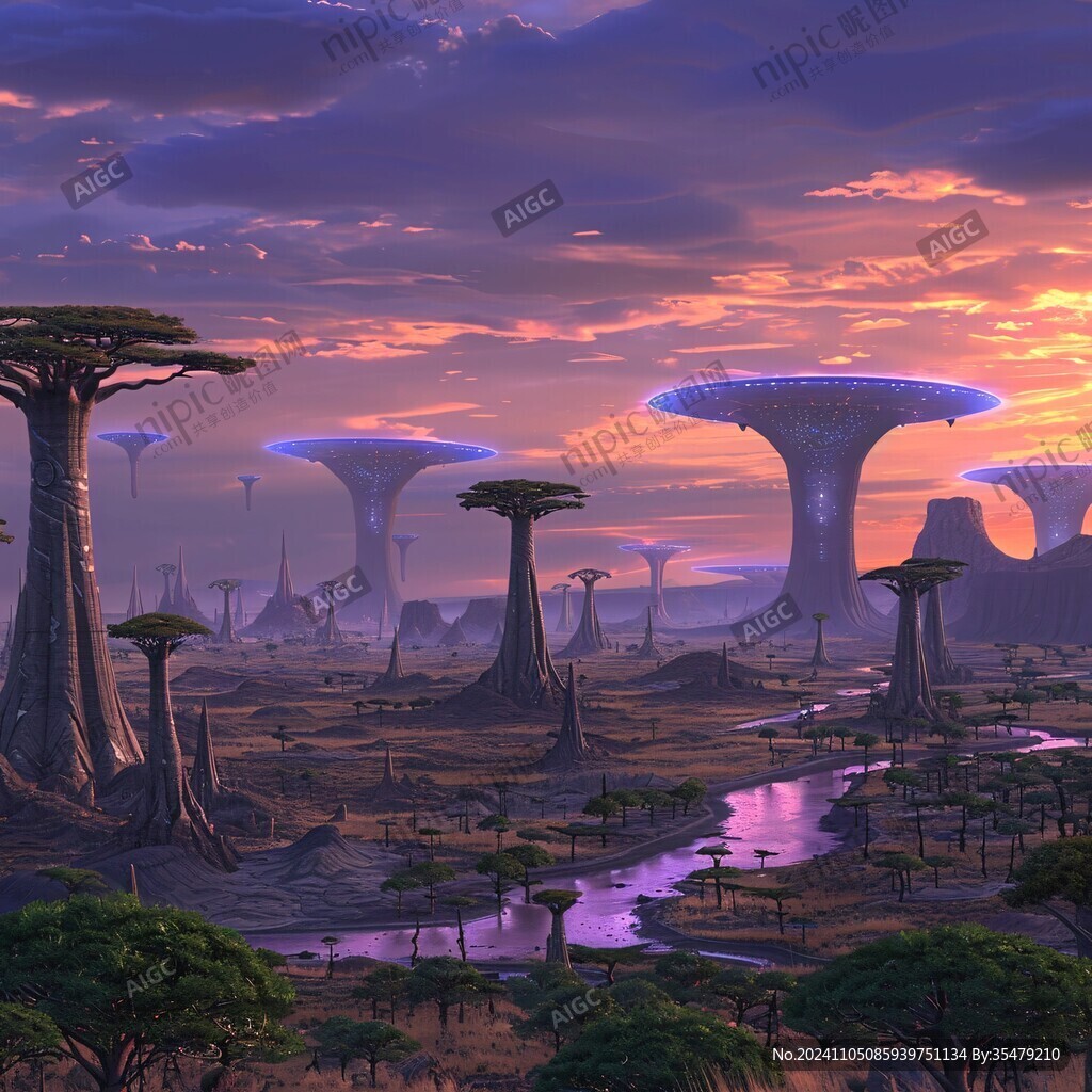 外星球幻想场景插画