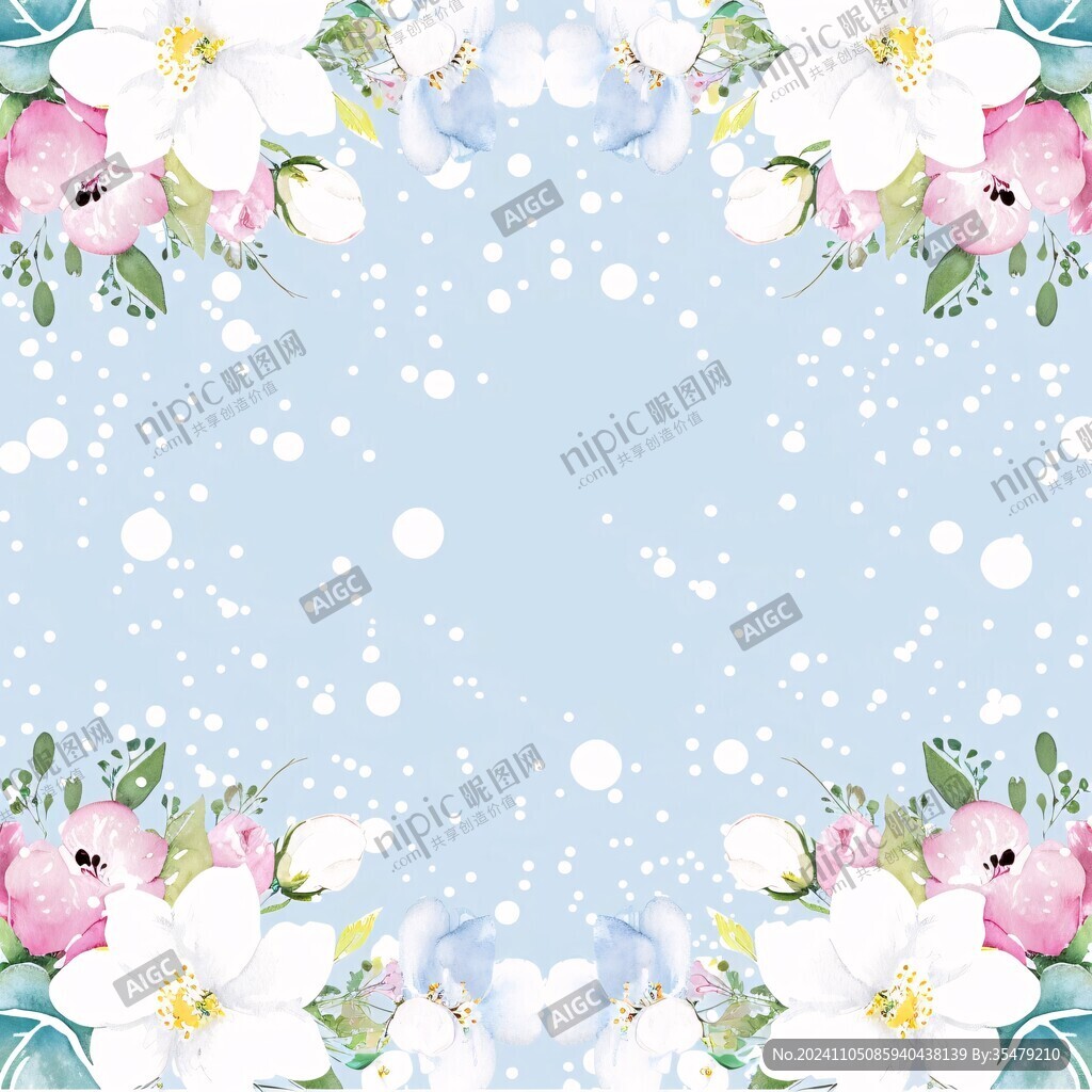 白色鲜花边框