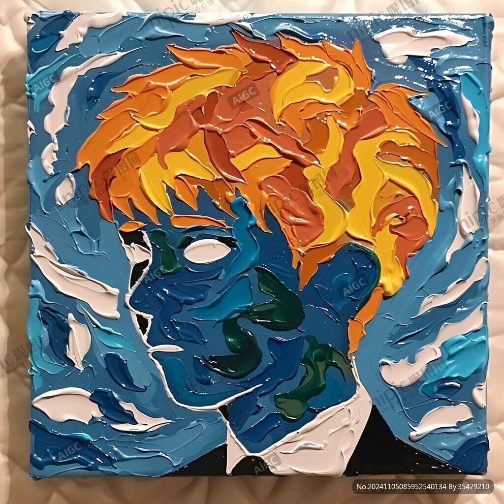 人脸色块拼接装饰画