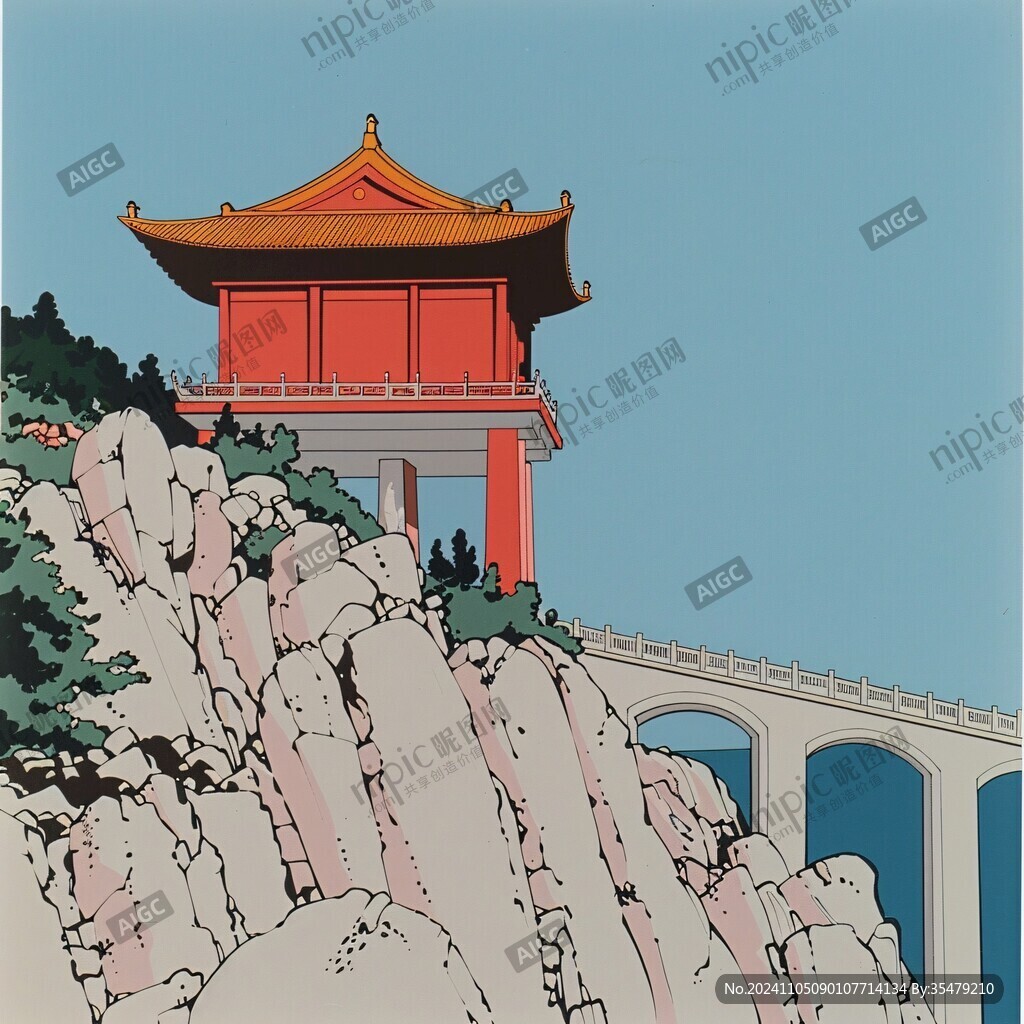 湄洲岛插画