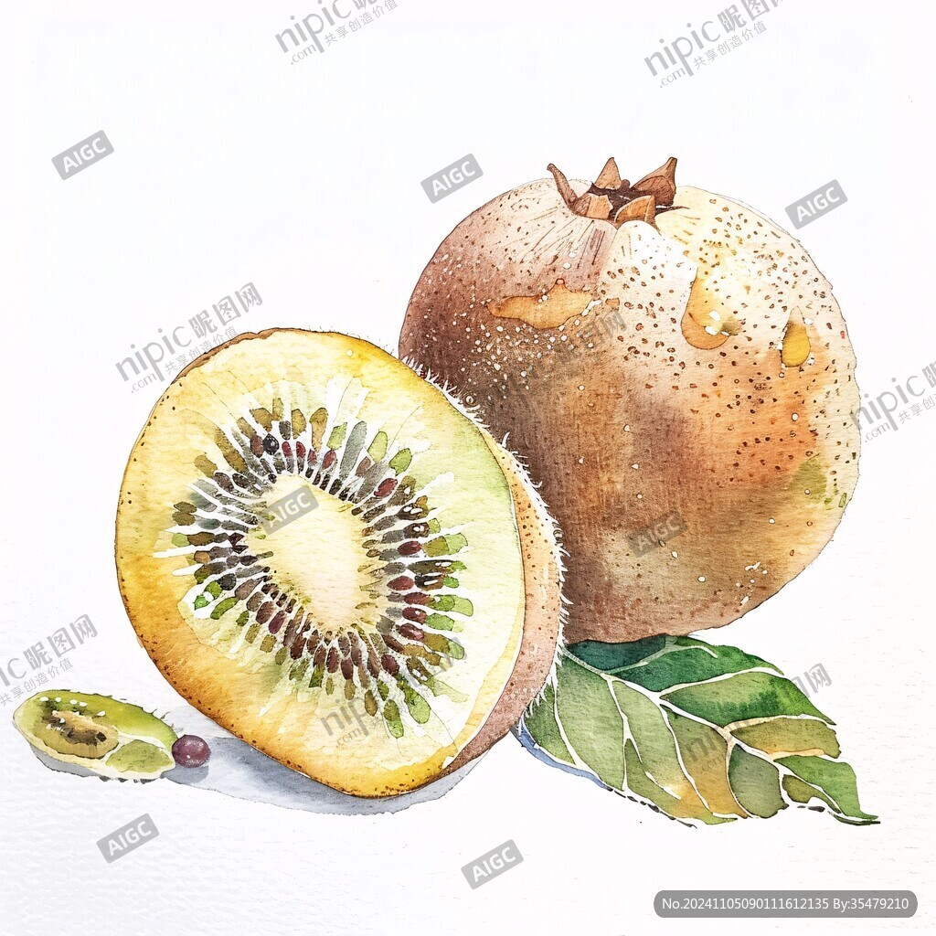 奇异果插画彩绘