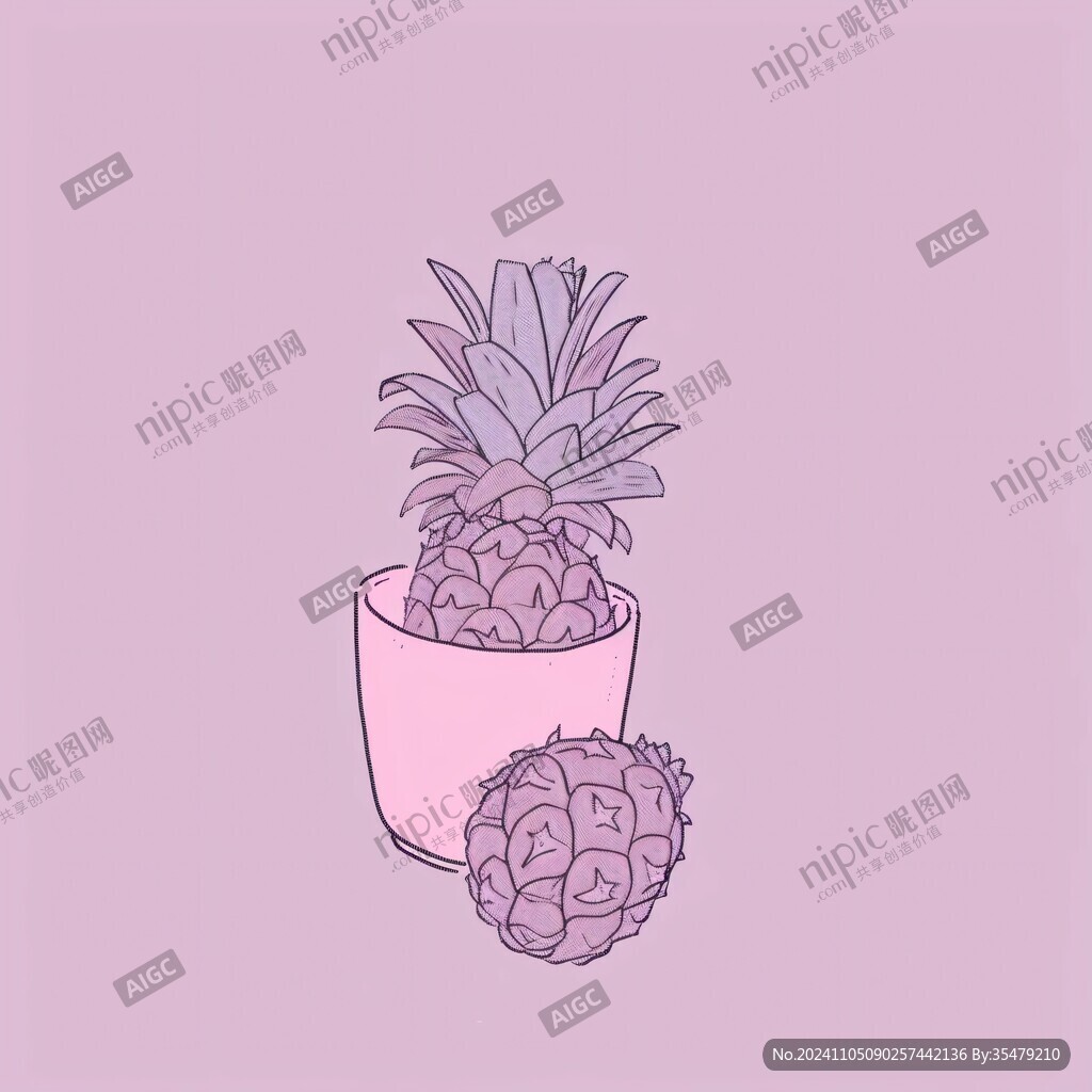 荔枝盆栽插画
